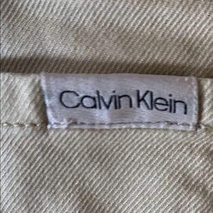 Calvin Klein pants with blue and black stripes